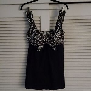 Longitude Women's Black & White One Piece Swimsuit Size18W